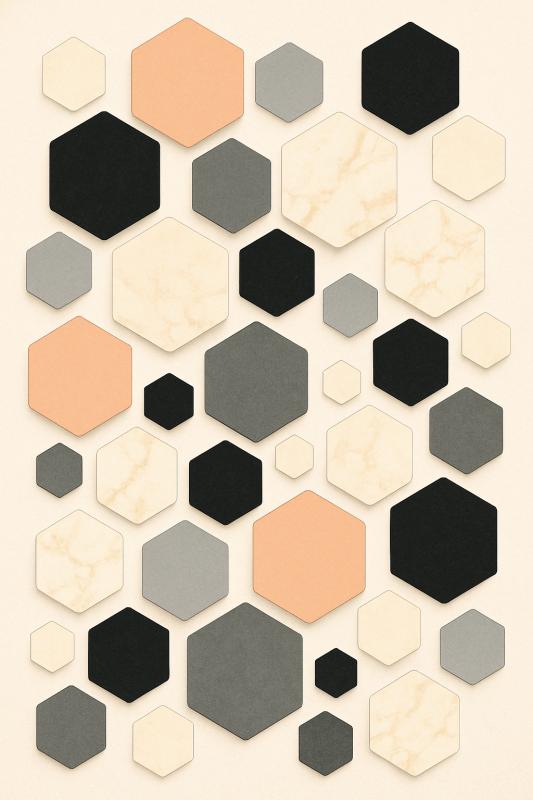 Nowoczesna Sztuka Ścienna Hexagon - CasaNookDecor