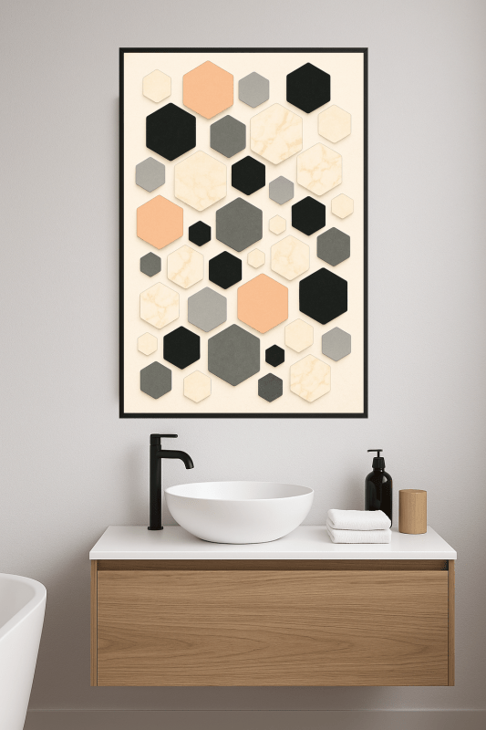 Nowoczesna Sztuka Ścienna Hexagon - CasaNookDecor