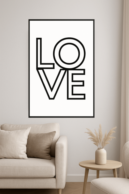 Nowoczesna Sztuka Ścienna Miłości - CasaNookDecor