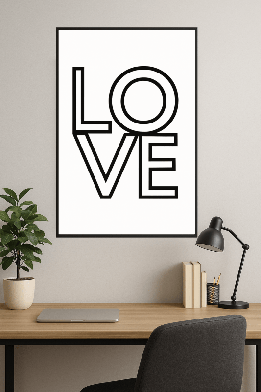 Nowoczesna Sztuka Ścienna Miłości - CasaNookDecor