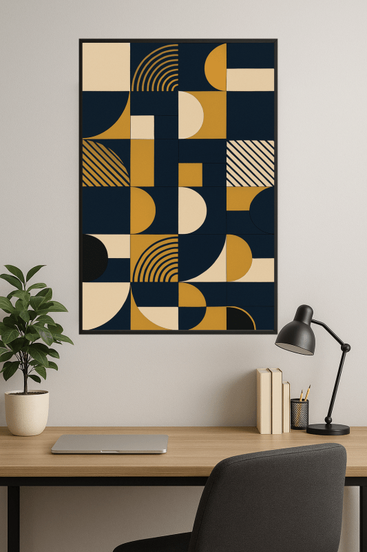 Nowoczesny Druk Sztuki Geometrycznej - CasaNookDecor
