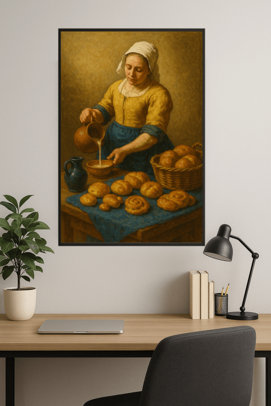 Obraz Kobiety Nalewającej Mleko - CasaNookDecor