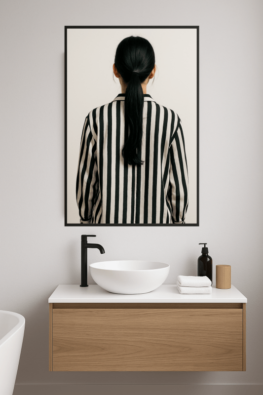 Obraz Sztuki z Paskowaną Koszulą - CasaNookDecor