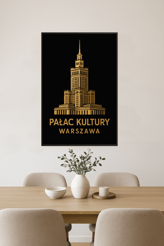 Plakat z Pałacem Kultury i Nauki (PKiN) do wydruku