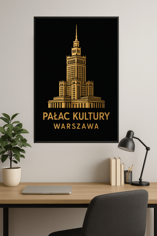 Plakat z Pałacem Kultury i Nauki (PKiN) do wydruku