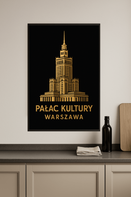 Plakat z Pałacem Kultury i Nauki (PKiN) do wydruku