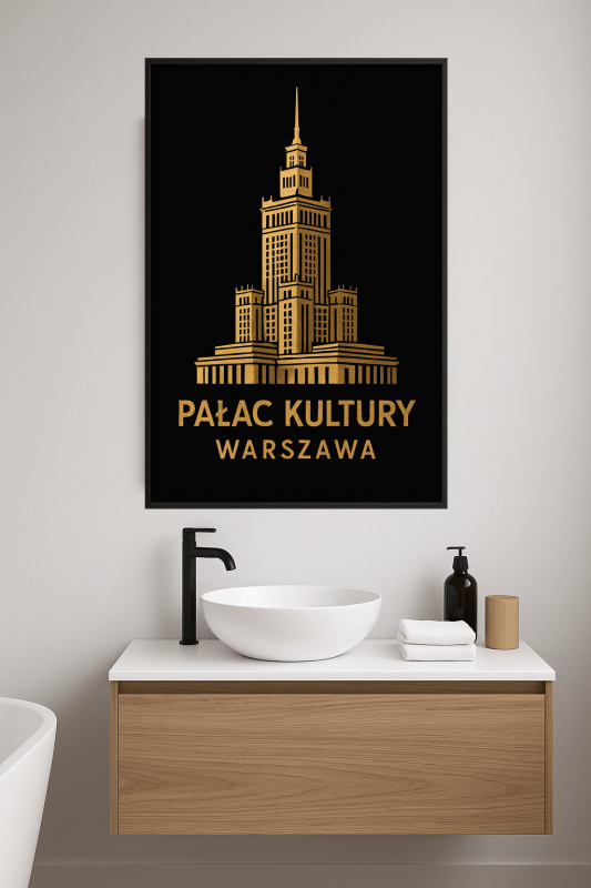 Plakat z Pałacem Kultury i Nauki (PKiN) do wydruku