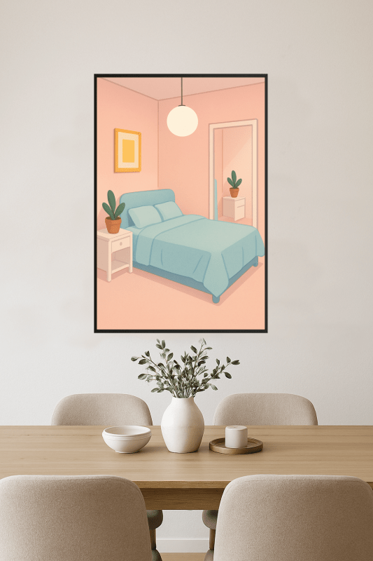 Pastelowy Plakat Sztuki do Sypialni - CasaNookDecor