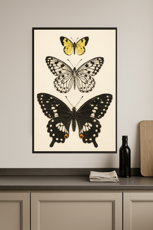 Pionowy Druk Sztuki Motyla - CasaNookDecor