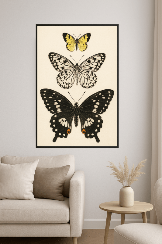 Pionowy Druk Sztuki Motyla - CasaNookDecor