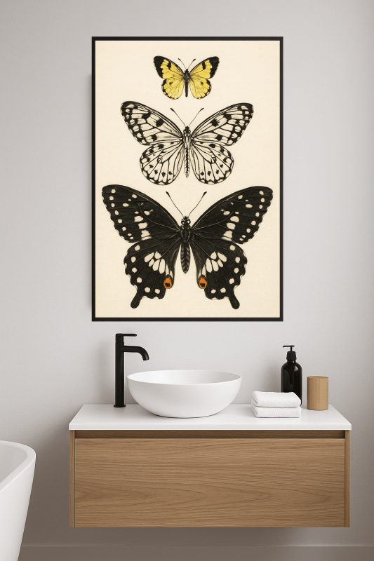 Pionowy Druk Sztuki Motyla - CasaNookDecor