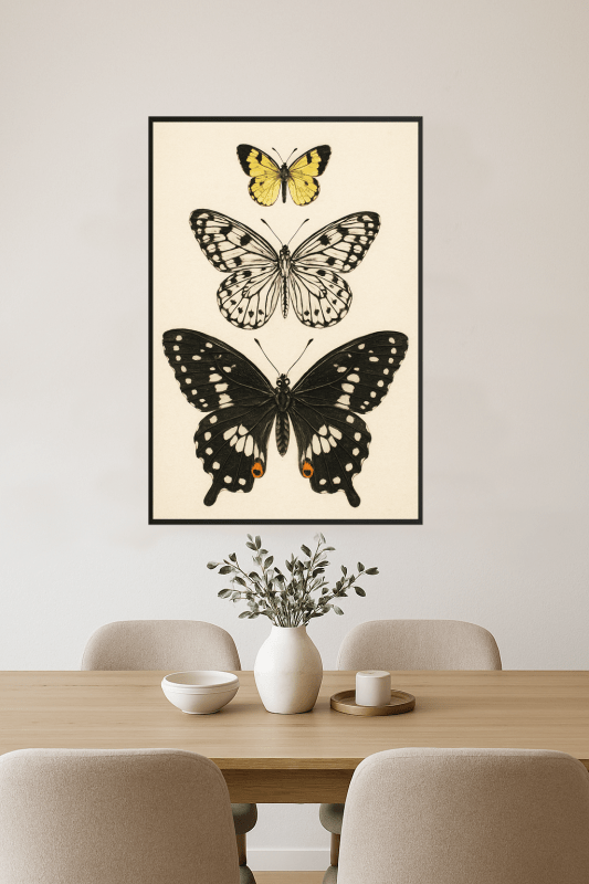 Pionowy Druk Sztuki Motyla - CasaNookDecor