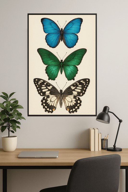 Pionowy Druk Sztuki Motyla - CasaNookDecor