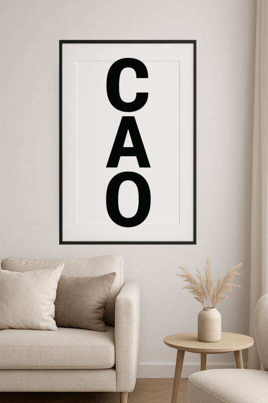 Pionowy Znak Ciao w Wydaniu Pogrubionym - CasaNookDecor