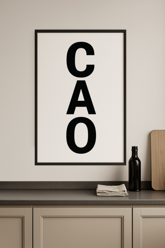 Pionowy Znak Ciao w Wydaniu Pogrubionym - CasaNookDecor
