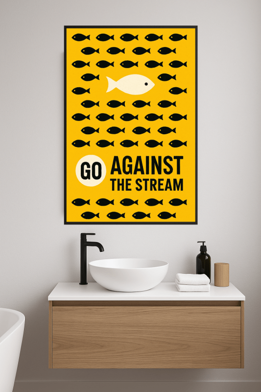 Plakat 'Iść Przeciw Prądowi' - CasaNookDecor