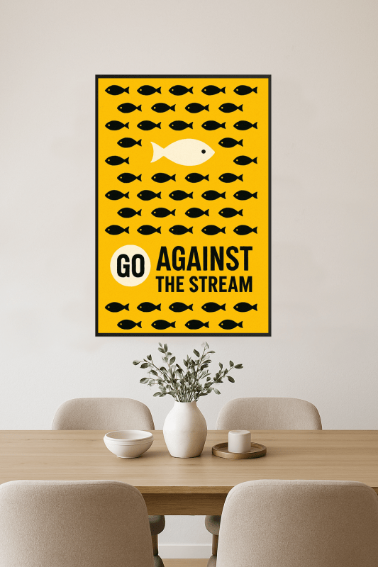 Plakat 'Iść Przeciw Prądowi' - CasaNookDecor