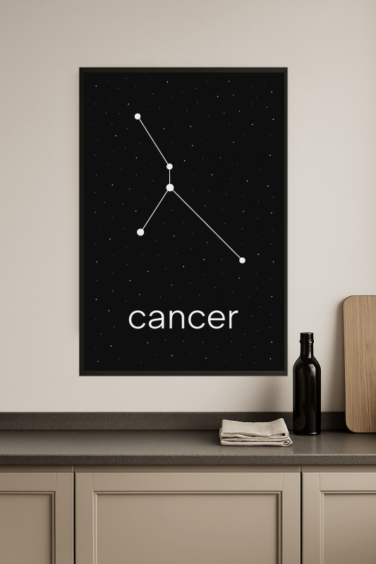 Plakat Konstelacji Raka - CasaNookDecor