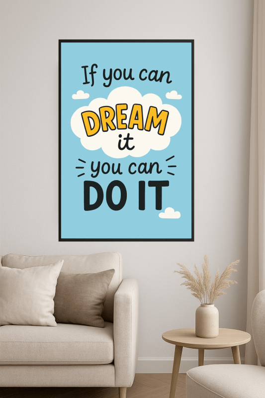 Plakat Motywacyjny: Marz Wielko! - CasaNookDecor