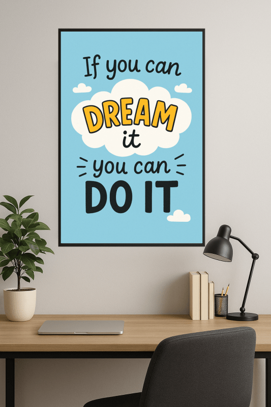 Plakat Motywacyjny: Marz Wielko! - CasaNookDecor