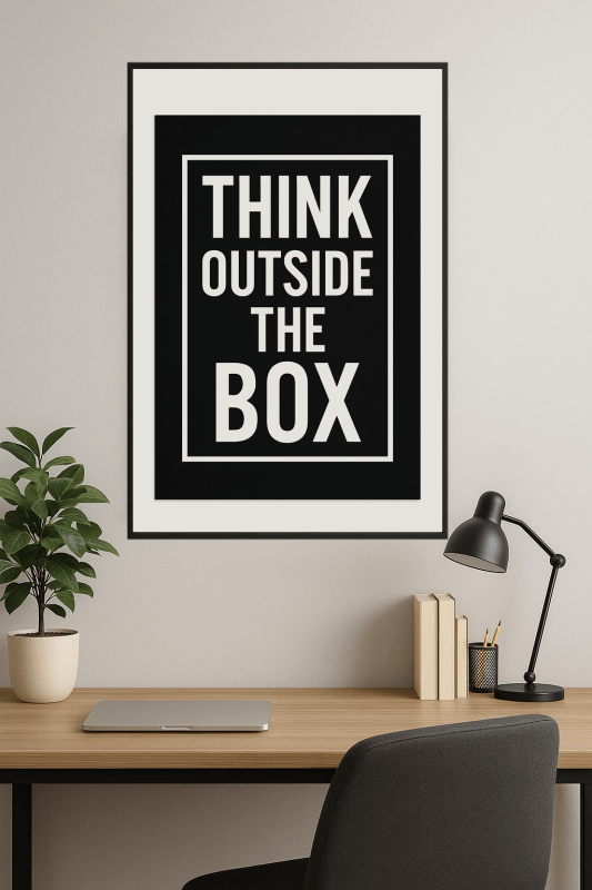 Plakat Myśl Poza Schematami - CasaNookDecor