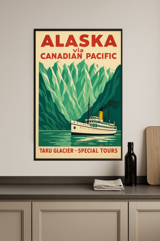 Plakat Podróżniczy Lodowca Taku - CasaNookDecor