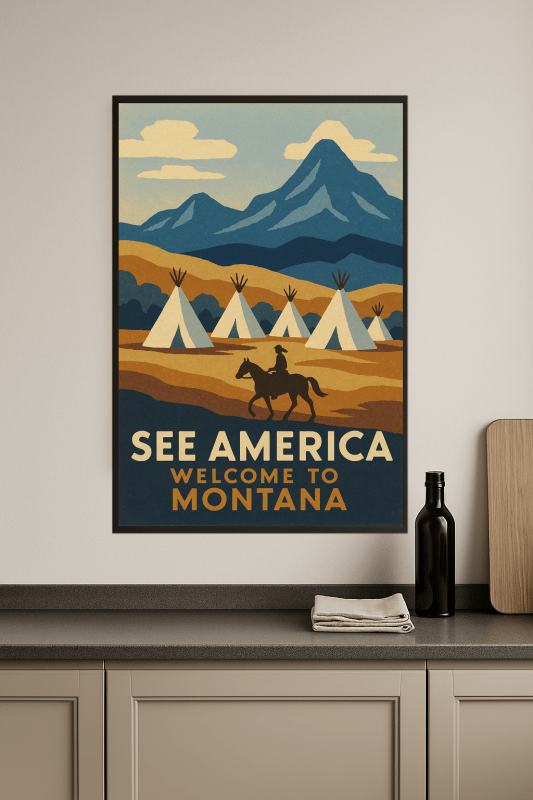 Plakat Podróżniczy po Montanie - CasaNookDecor