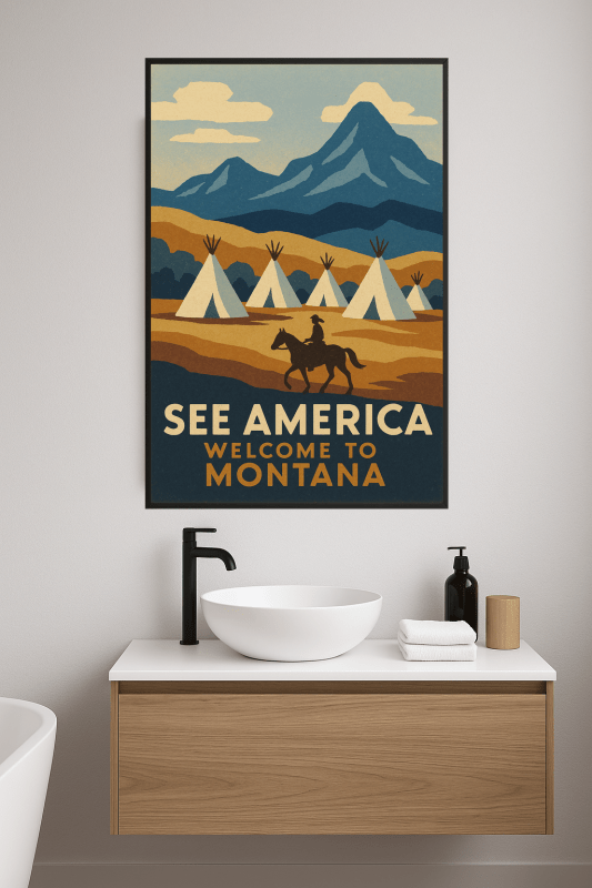 Plakat Podróżniczy po Montanie - CasaNookDecor