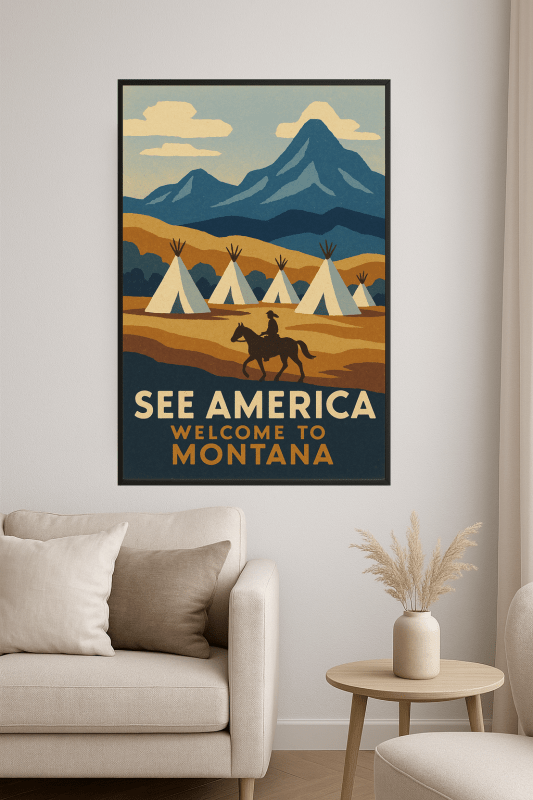 Plakat Podróżniczy po Montanie - CasaNookDecor