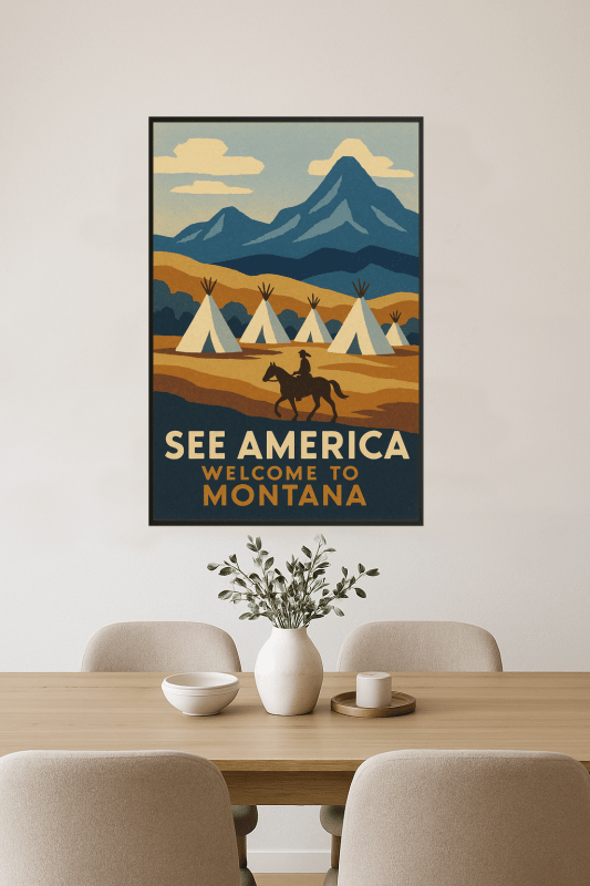 Plakat Podróżniczy po Montanie - CasaNookDecor