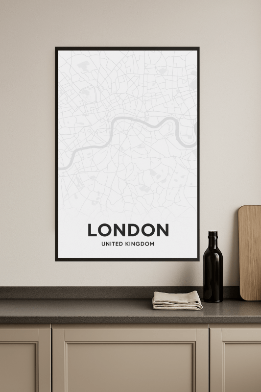 Plakat Sztuki Mapy Londynu - CasaNookDecor