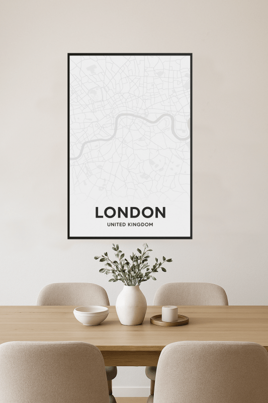 Plakat Sztuki Mapy Londynu - CasaNookDecor
