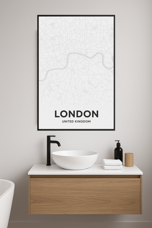 Plakat Sztuki Mapy Londynu - CasaNookDecor