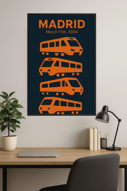 Plakat Sztuki Pociągu Madrytu - CasaNookDecor