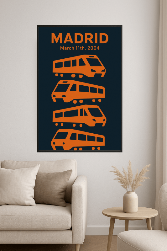 Plakat Sztuki Pociągu Madrytu - CasaNookDecor