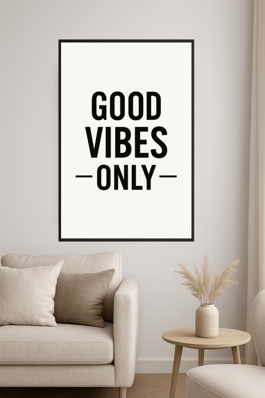Plakat Tylko Pozytywne Wibracje - CasaNookDecor