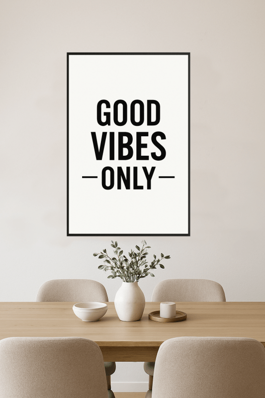 Plakat Tylko Pozytywne Wibracje - CasaNookDecor