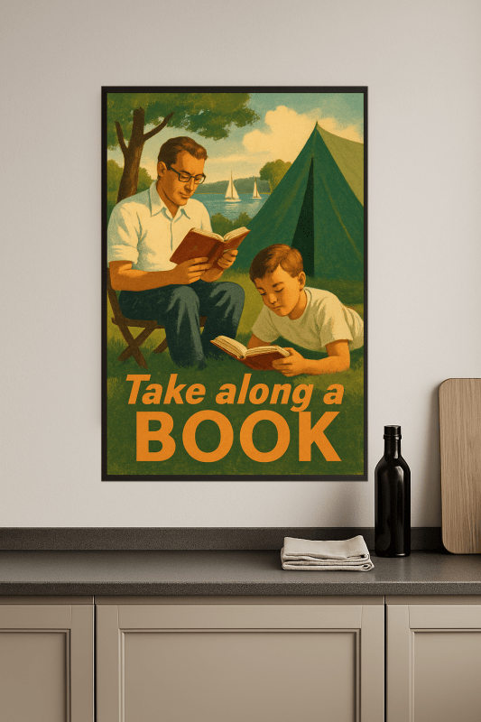 Plakat 'Weź Ze Sobą Książkę' - CasaNookDecor