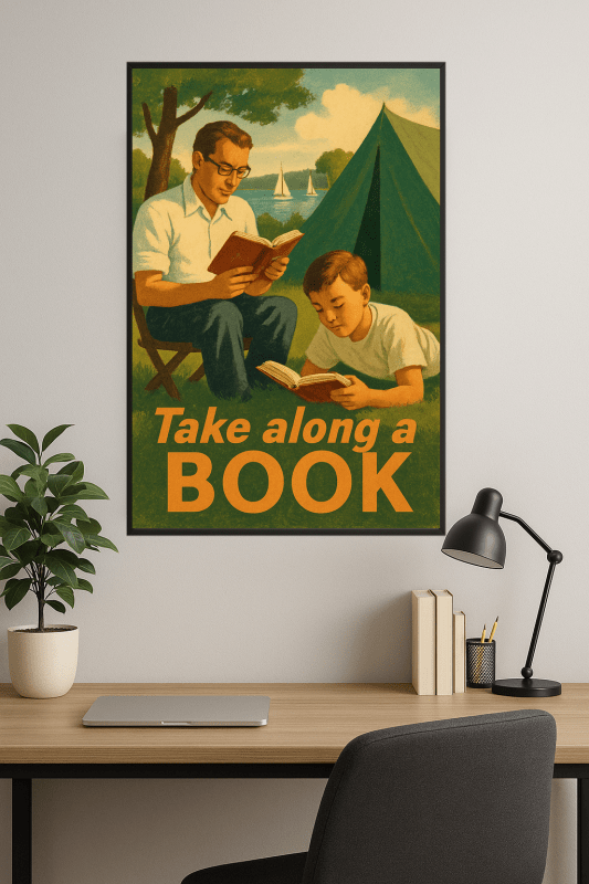 Plakat 'Weź Ze Sobą Książkę' - CasaNookDecor