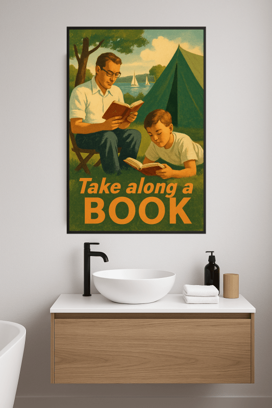 Plakat 'Weź Ze Sobą Książkę' - CasaNookDecor