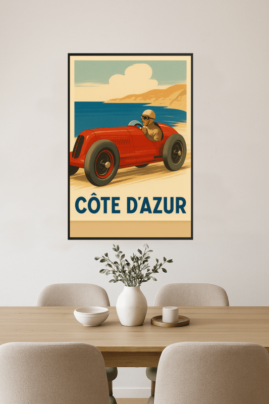 Plakat Wyścigowy Vintage Côte D'Azur - CasaNookDecor