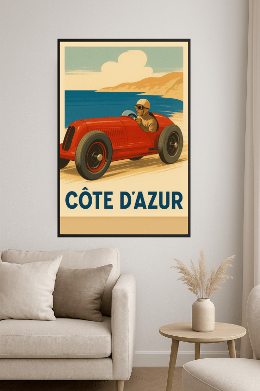 Plakat Wyścigowy Vintage Côte D'Azur - CasaNookDecor