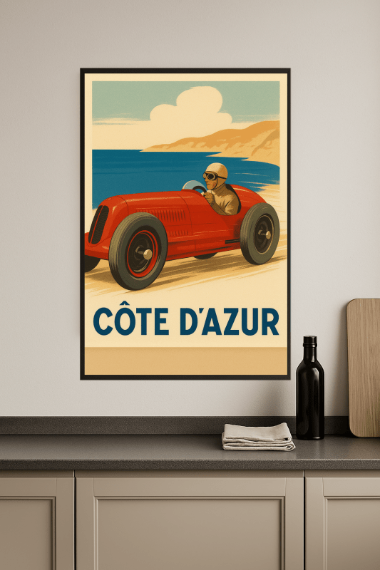 Plakat Wyścigowy Vintage Côte D'Azur - CasaNookDecor