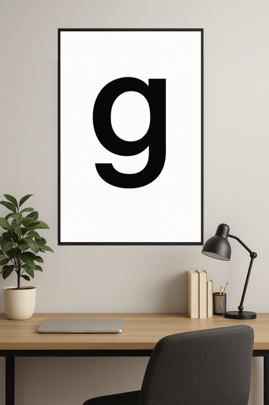 Pogrubiona Mała Litera G - CasaNookDecor