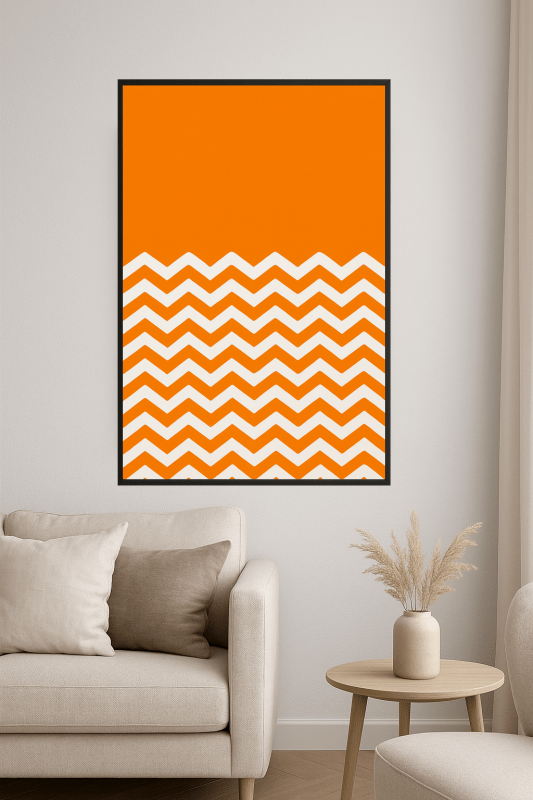Pomarańczowy Zygzakowy Wzór - CasaNookDecor