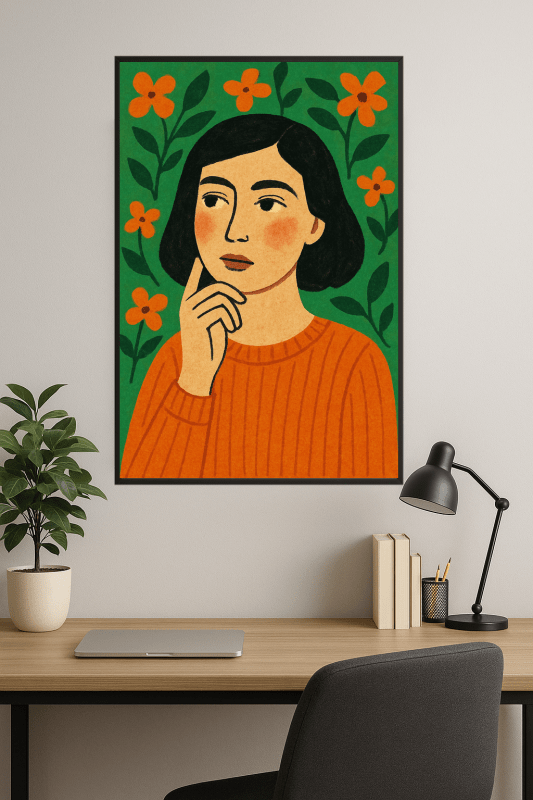 Portret Przemyślanej Kobiety - CasaNookDecor