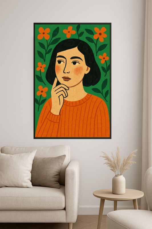 Portret Przemyślanej Kobiety - CasaNookDecor