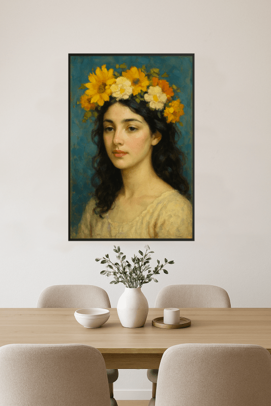 Portret w Kwiatowej Koronie - CasaNookDecor