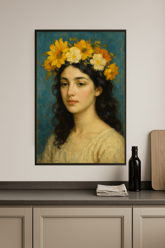 Portret w Kwiatowej Koronie - CasaNookDecor