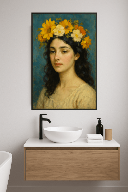 Portret w Kwiatowej Koronie - CasaNookDecor